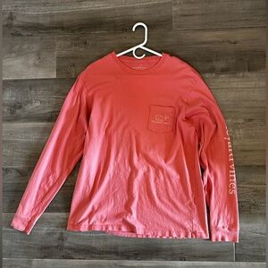 Vineyard Vines Men's Pink Long Sleeve Tee